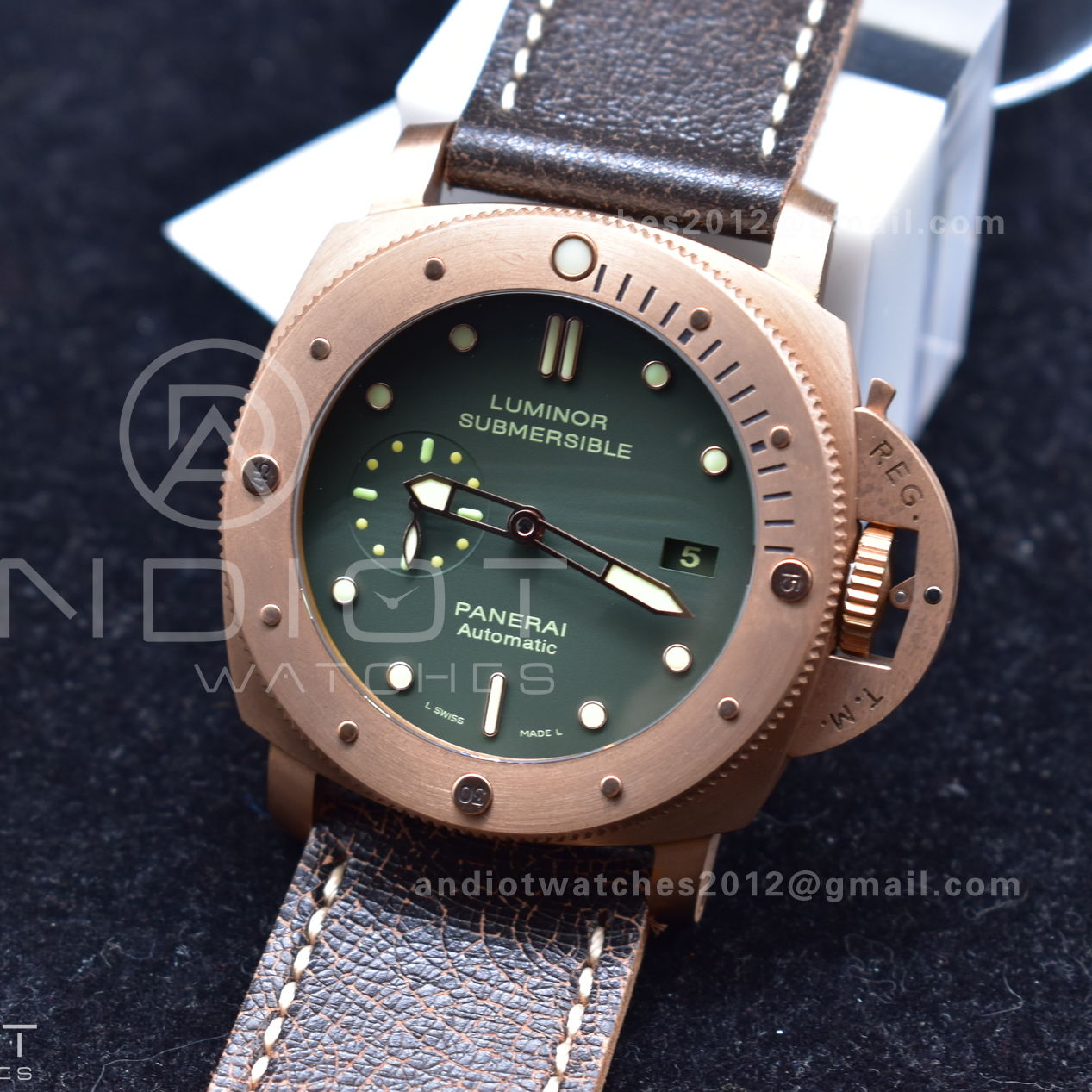 PAM382 N Bronzo VSF 1:1 Best Edition on Brown Distressed Calfskin Strap P.9000 Super Clone V2